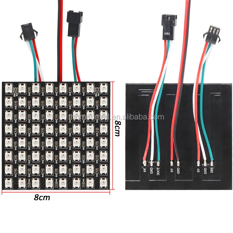 
8x8 pixels sk6812 ws2812b rgb matrix addressable led panel screen dc5V 