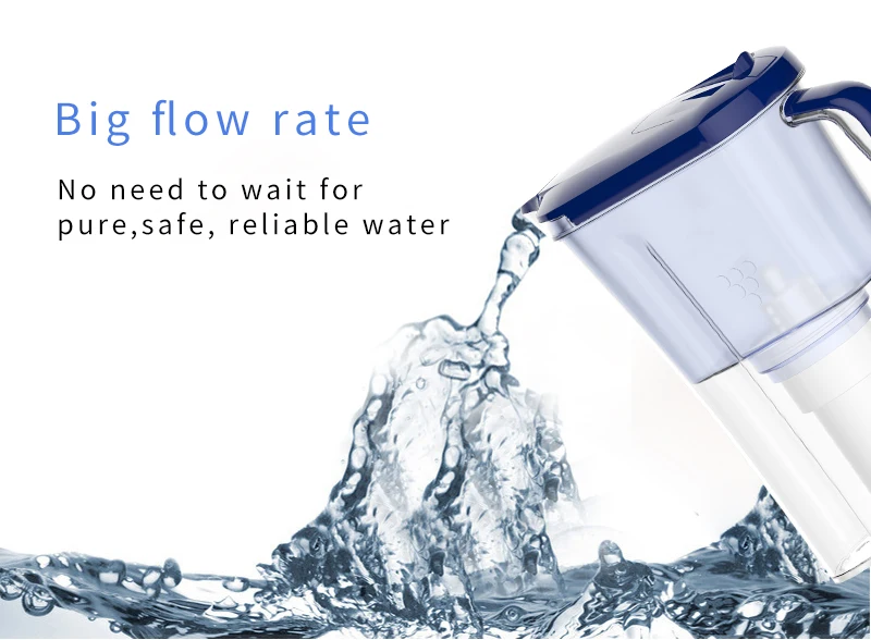 Reduce TDS resin + carbon fiber water filter pitcher home use water purifier professional alkaline water filter purifier