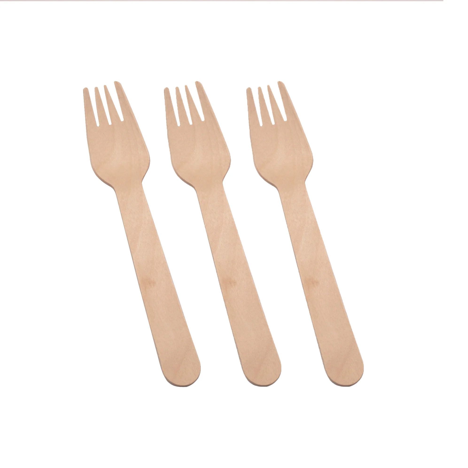 100% natural wooden fork disposable wooden cutlery set with pouch