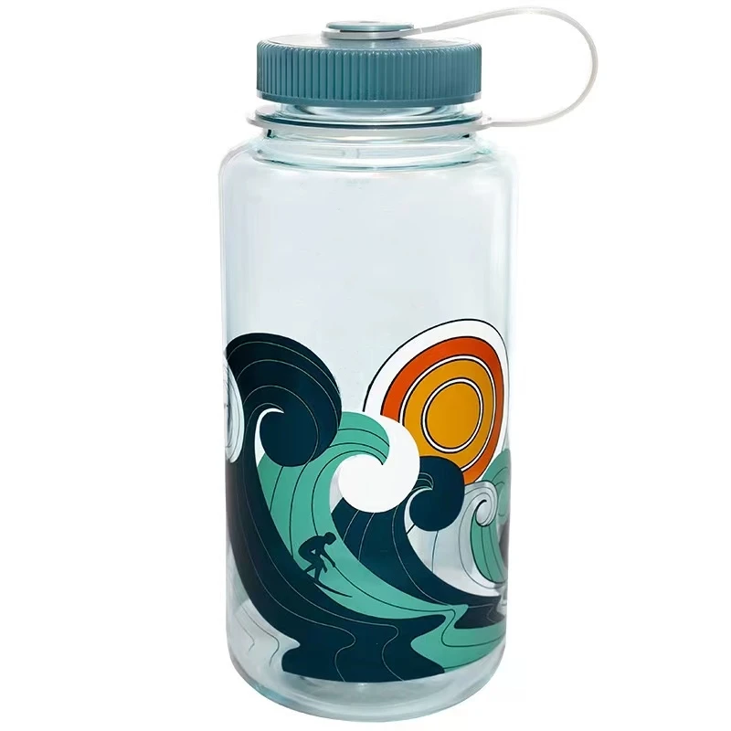 32oz 1000ml custom nalgenes BPA free tritan wide mouth water bottle sports bottle with handle