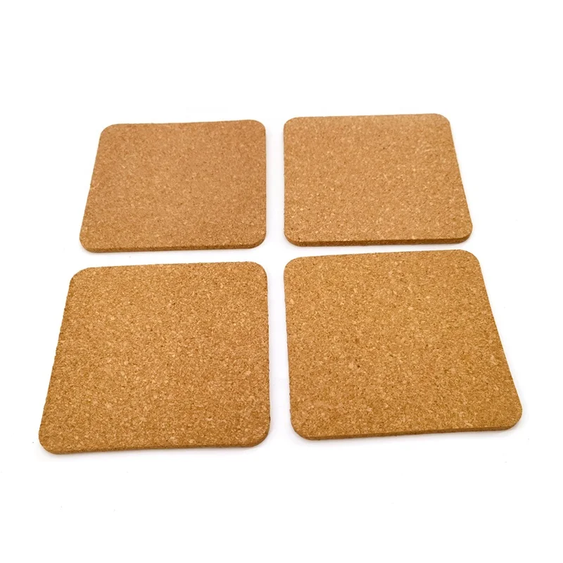 2022 Most Popular Square blank cork coaster 10 x 10 cork coaster square set of 6pcs