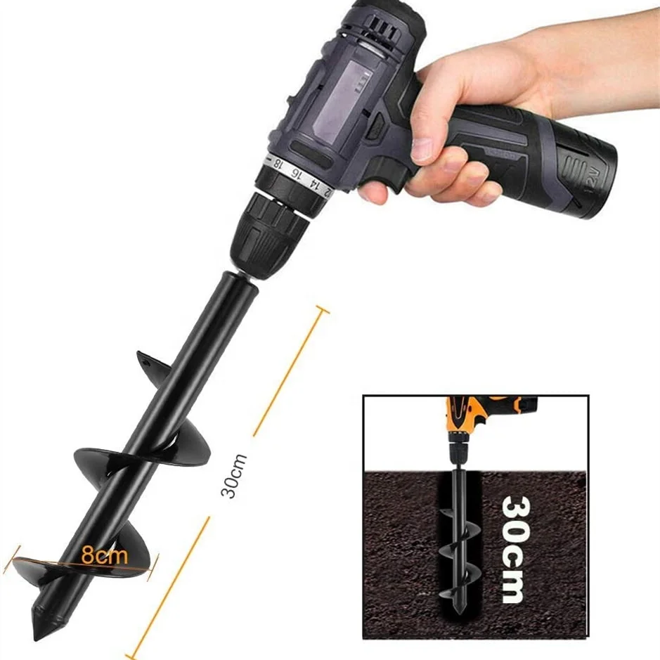 Garden Auger Drill Bit Tool Spiral Hole Digger Ground Drill Earth Drill