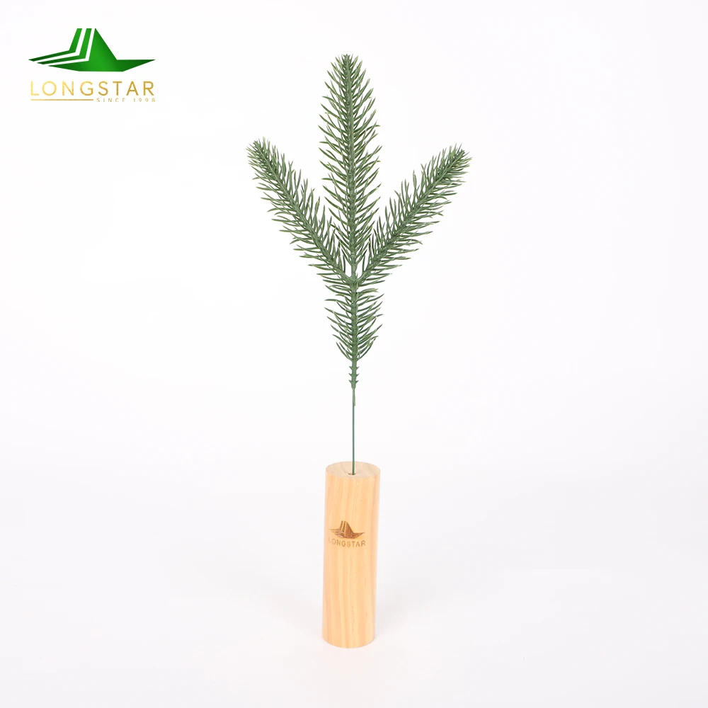 artificial multi heads pine branches Wedding home wall Christmas decoration pine needles cones green day plants