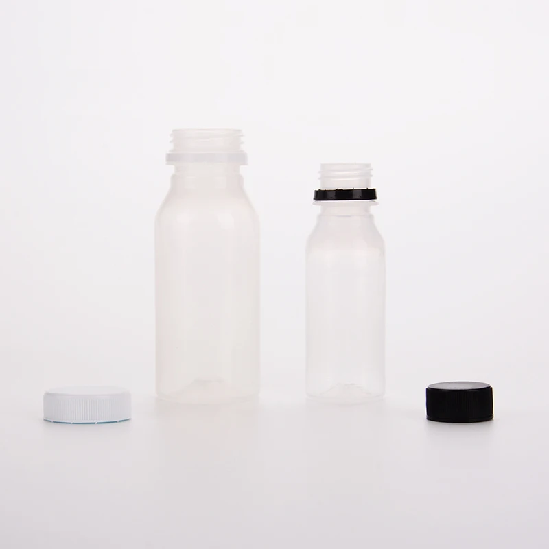 Wholesale Frosted PP Round Shape Empty 100ml 3oz Plastic Juice Bottles For Juice Beverage Business With Cap Customized Label