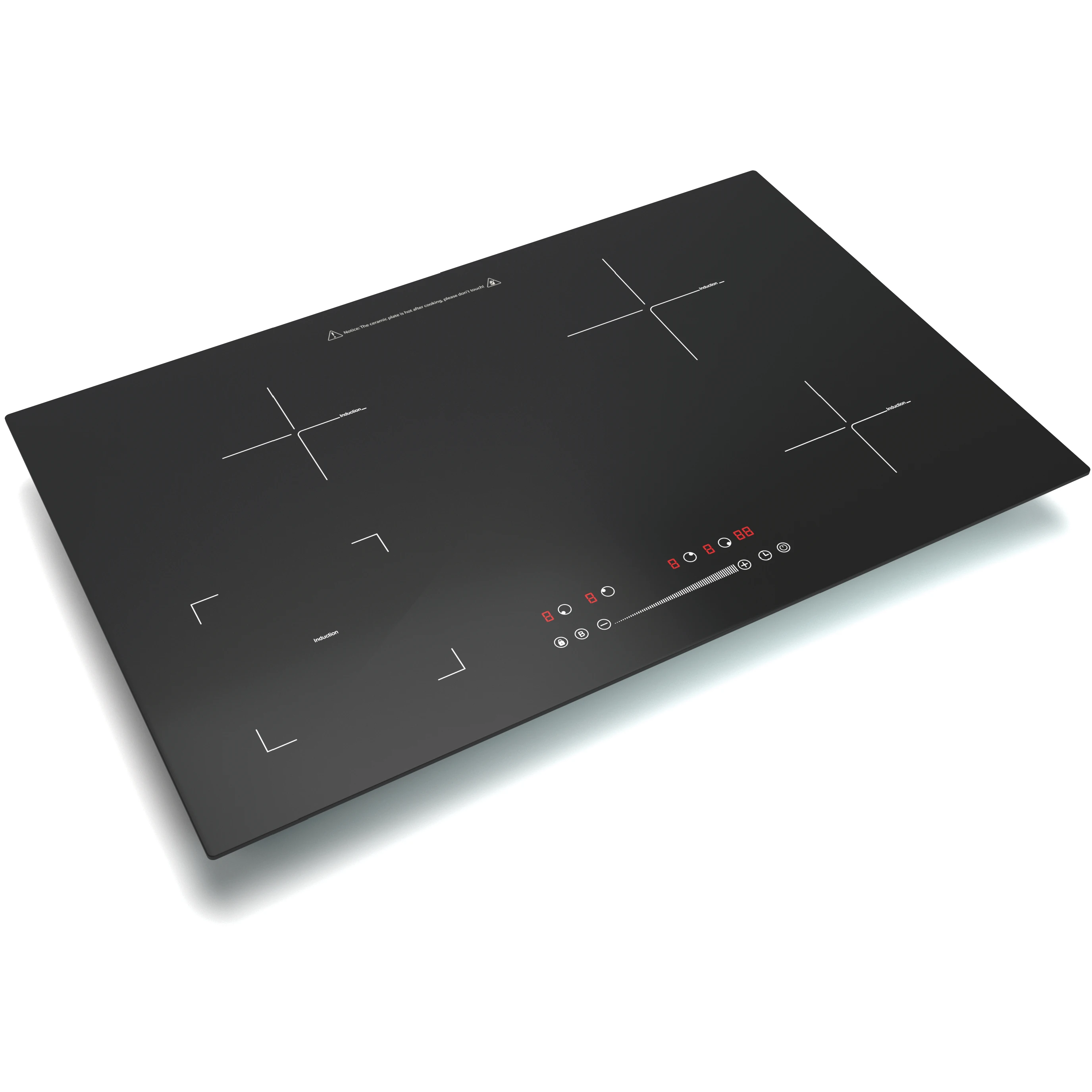 Hot Sales 6800W Five Minutes Boost Function Black Color Built-In 4 Burner Design Induction Cooker Cooktop