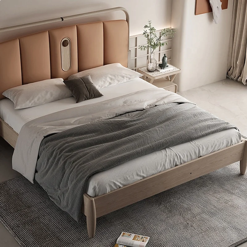 North American light luxury solid wood bedroom furniture double bed modern home luxury bedroom furniture set