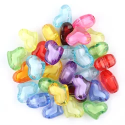 100 Pcs Colorful Acrylic Heart Shape Charming Beads Clear Star Crystal Beads for Jewelry Making and Bracelets