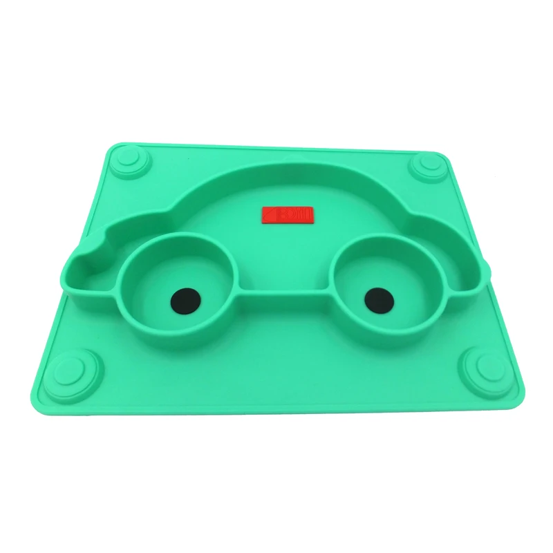 BPA free food grade unique silicone plate baby rubber plate for toddler suction