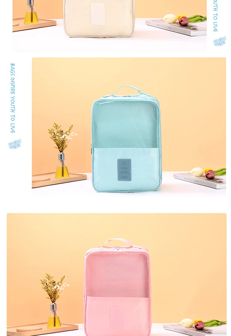 Hi-Quality Wholesale Travel Shoe Organizer  Portable  Shoe Storage Bag with Customized Logo Printing