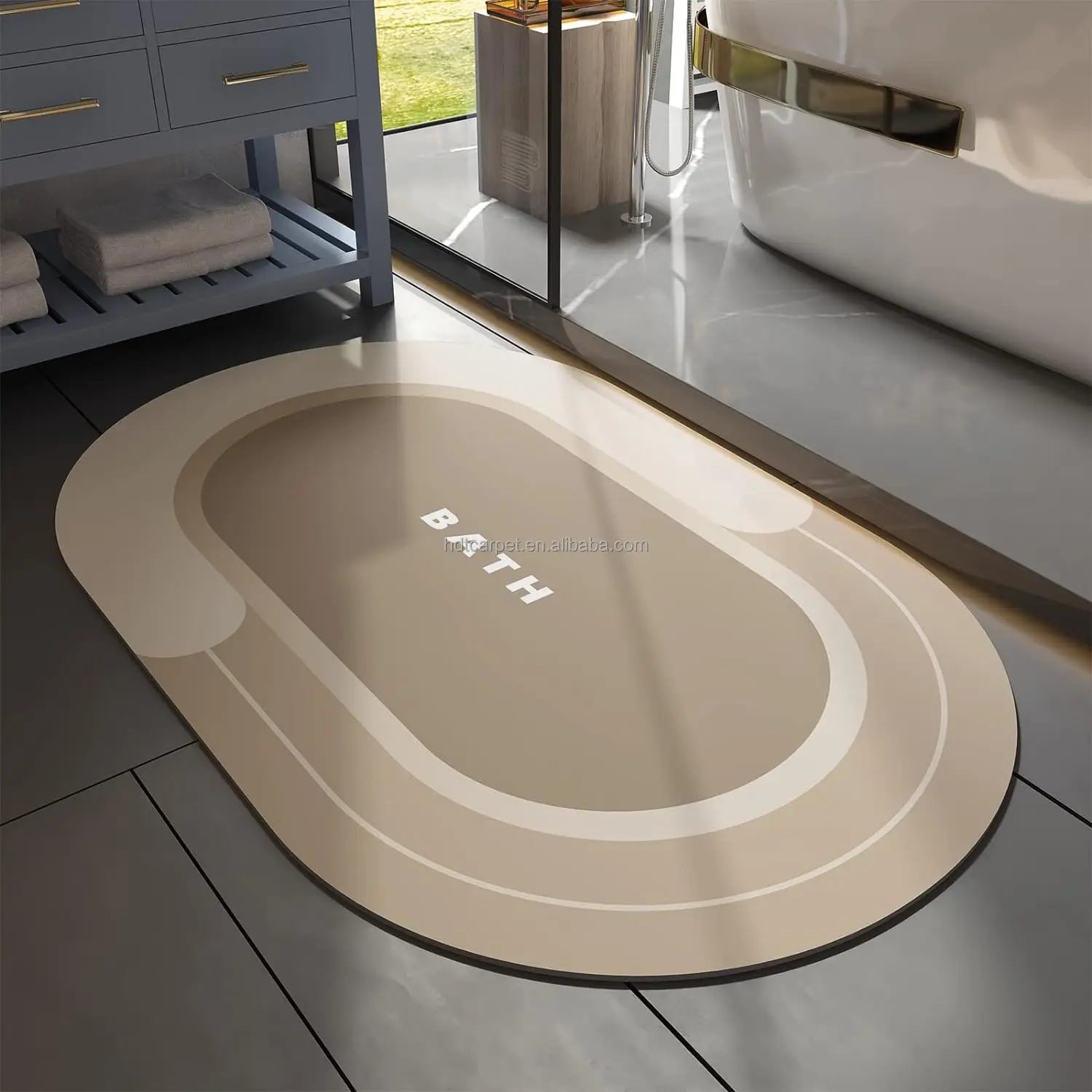 Super Absorbent Water Fast Dry Diatom Mud Flooring Rug Non-slip Carpet Bathroom Play Rubber Door Mat
