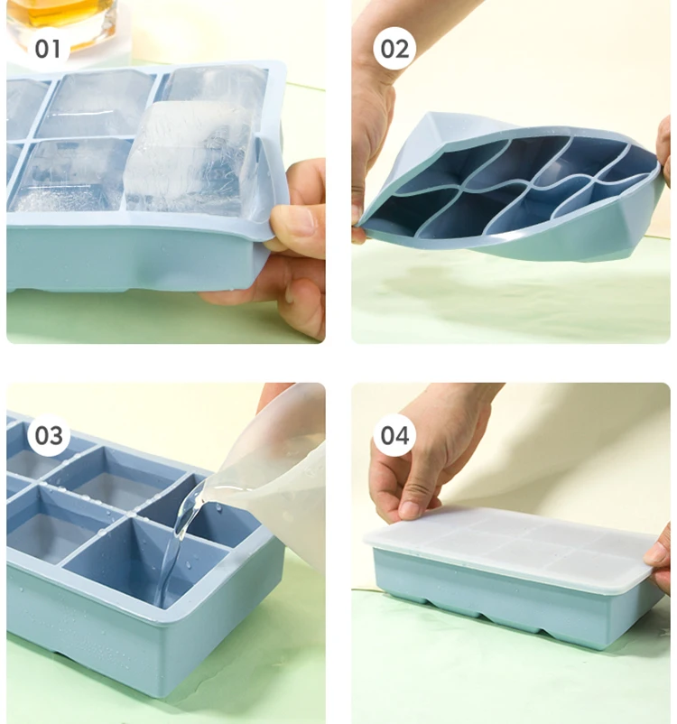 Latest design frozen ice cube ice box, large capacity ice cell mold