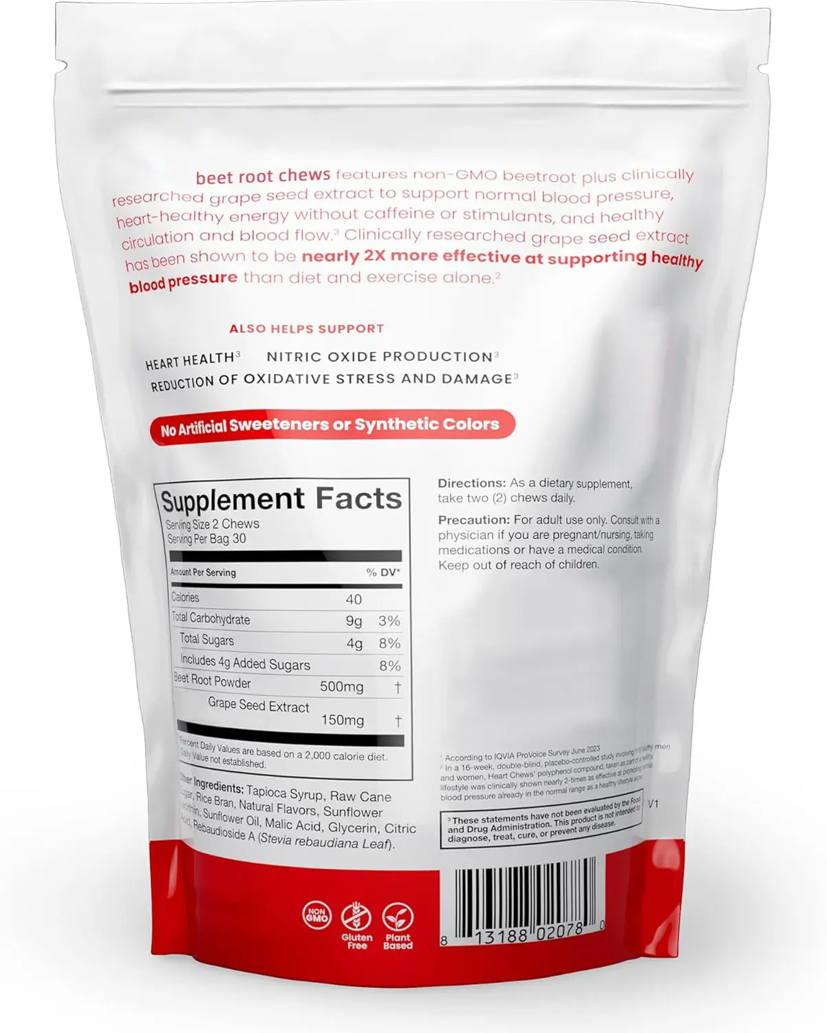 Fast shipping ready stock wholesale wholesale Super Beets Heart Chews Blood support human supplement