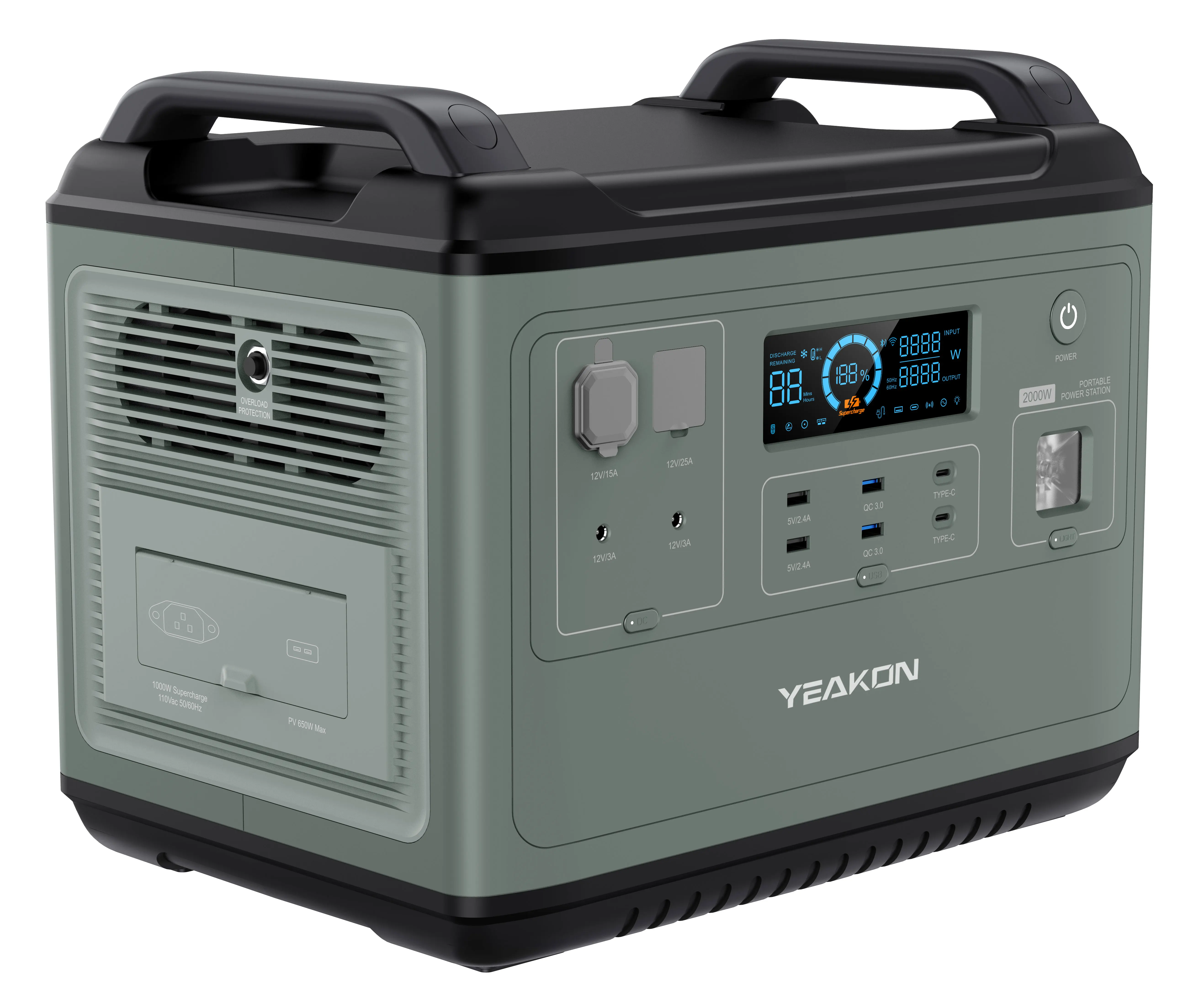 2000W Power Station Outdoor Home 110v 220v Lifepo4 Lithium Ion Big Capacity Portable Power Generator Bank Power Bank