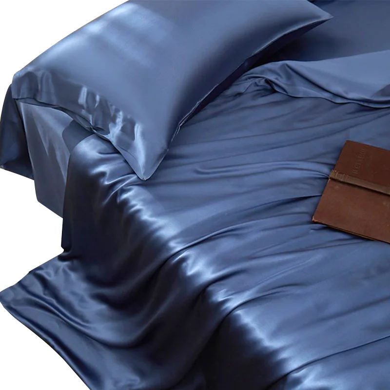 mulberry silk 100% silk bedding sets 19 mm high quality super soft luxury 4 pieces including 1 duvet cover 1 flat sheet 4 pillow