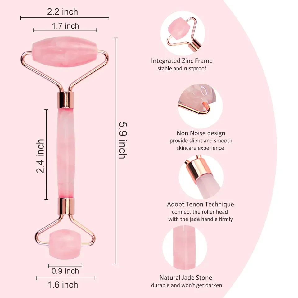 Wholesale Price Customize Logo Printing Cuarzo Natural Guasha Roller Set Guasha Facial tool