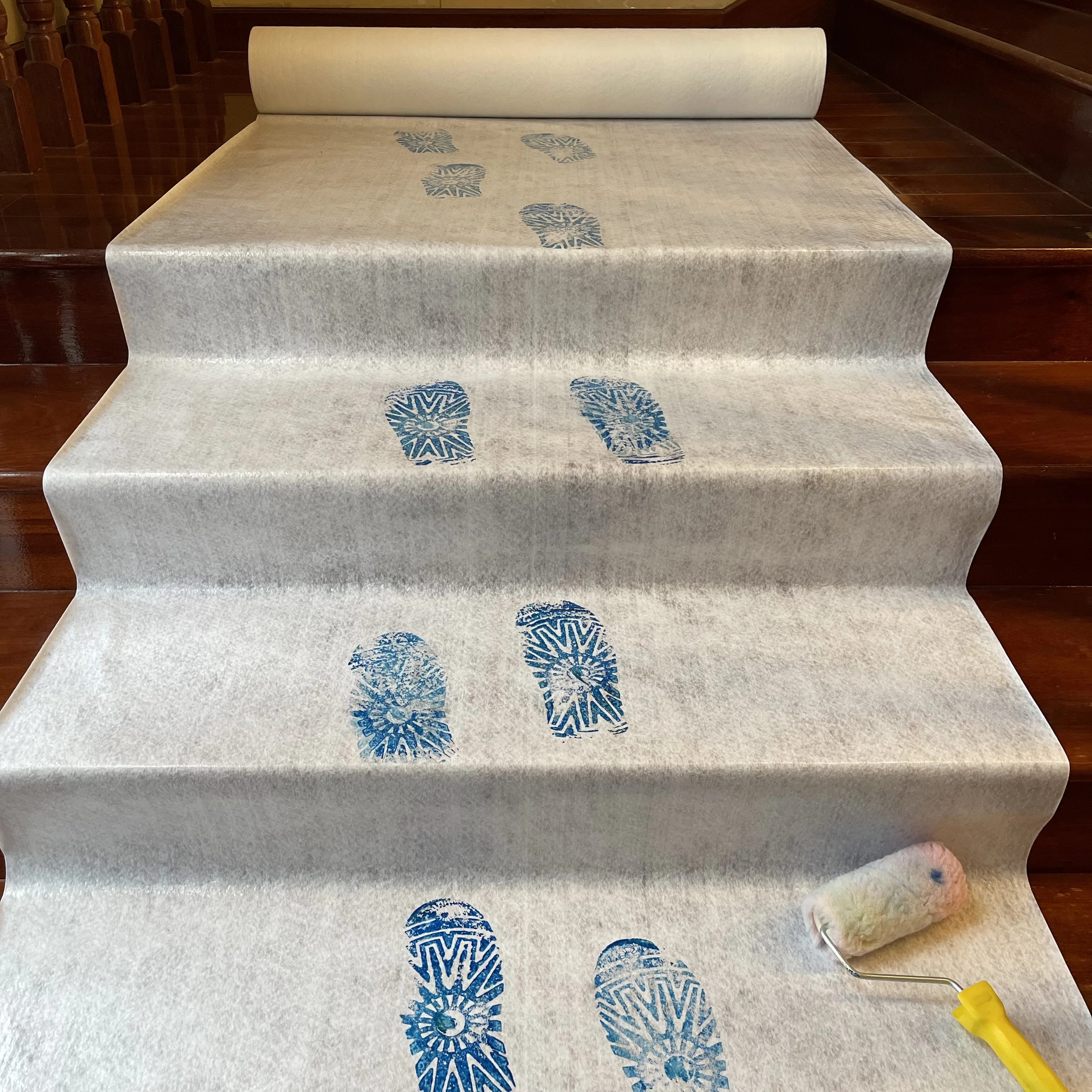 Non-Woven Fabric White Painters Felt with Glue Feltro Paint Felt Underlay Carpet