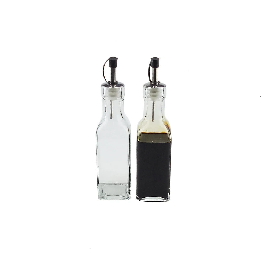 200ml small glass oil vinegar bottle with pourer lid