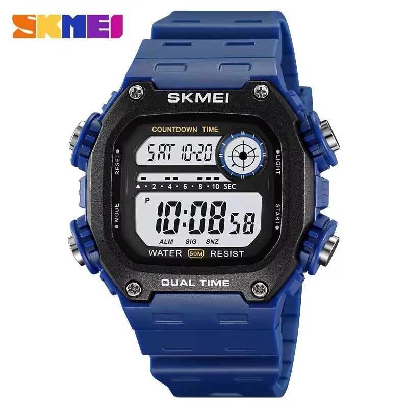 SKMEI 2126 Calculator Design Classic Fashion Men TPU Strap LED Display Watches 5Bar Waterproof Digital Watch reloj hombre