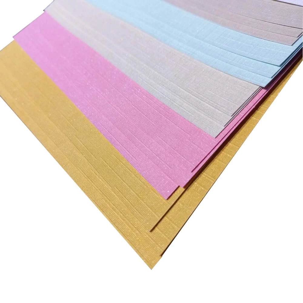 High Quality 300 Gsm Double Side Pearlescent Metallic Shining Colorful Pearl Paper Sheet for Printing Black Metallic Paper