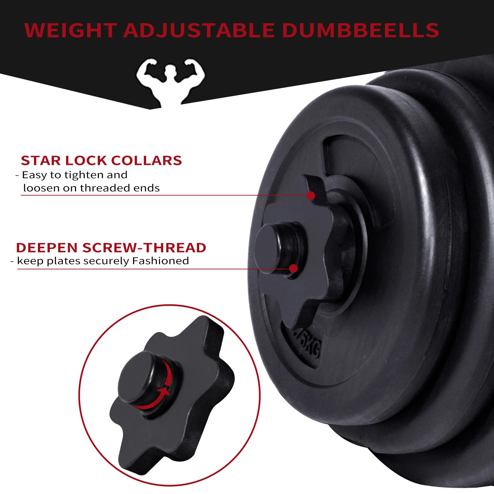 20kg Home Gym Set Cement Adjustable Barbell Kettlebell Dumbbell Custom Plastic Concrete Kettlebell Dumbbell Set