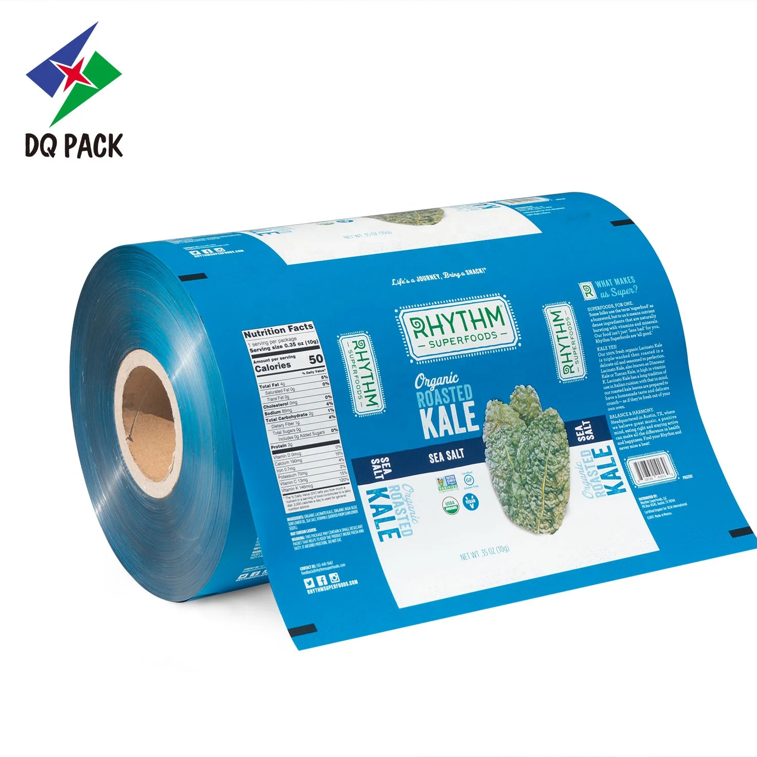 Customized printing Packaging Kale Chips Popcorn/Puffed Rice Films Aluminum Foil Roll Films