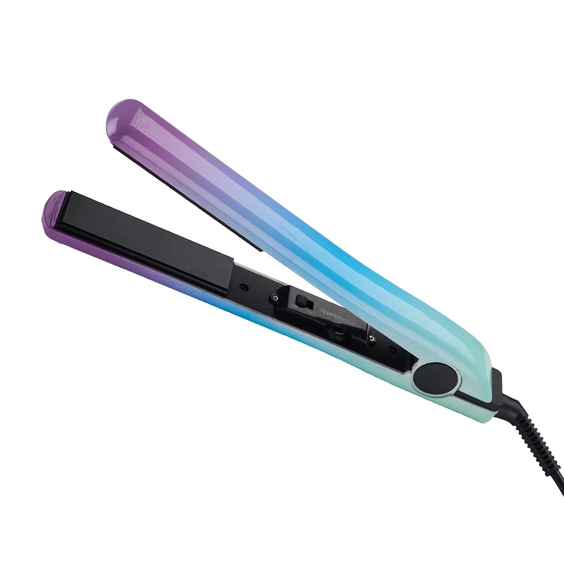 Custom Private label 1 inch PTC heating plate2 in 1 flat iron mini portable hair straightener for travel