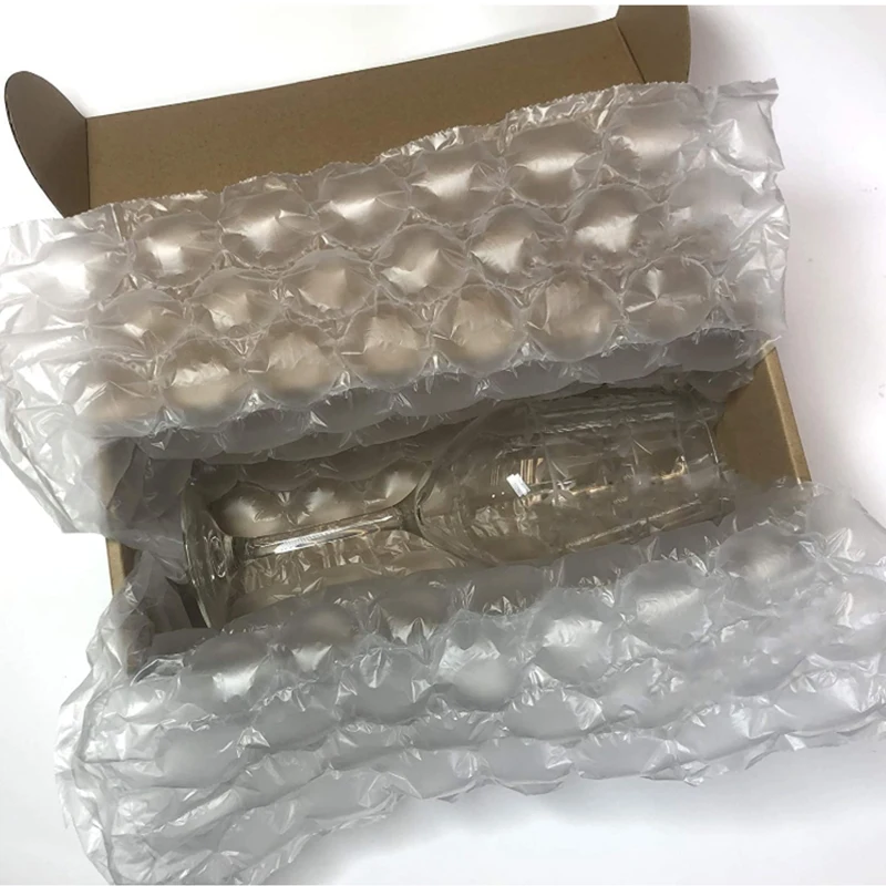 Plastic air cushion wrap film air column bubble packing glass protective bag with good price from factory