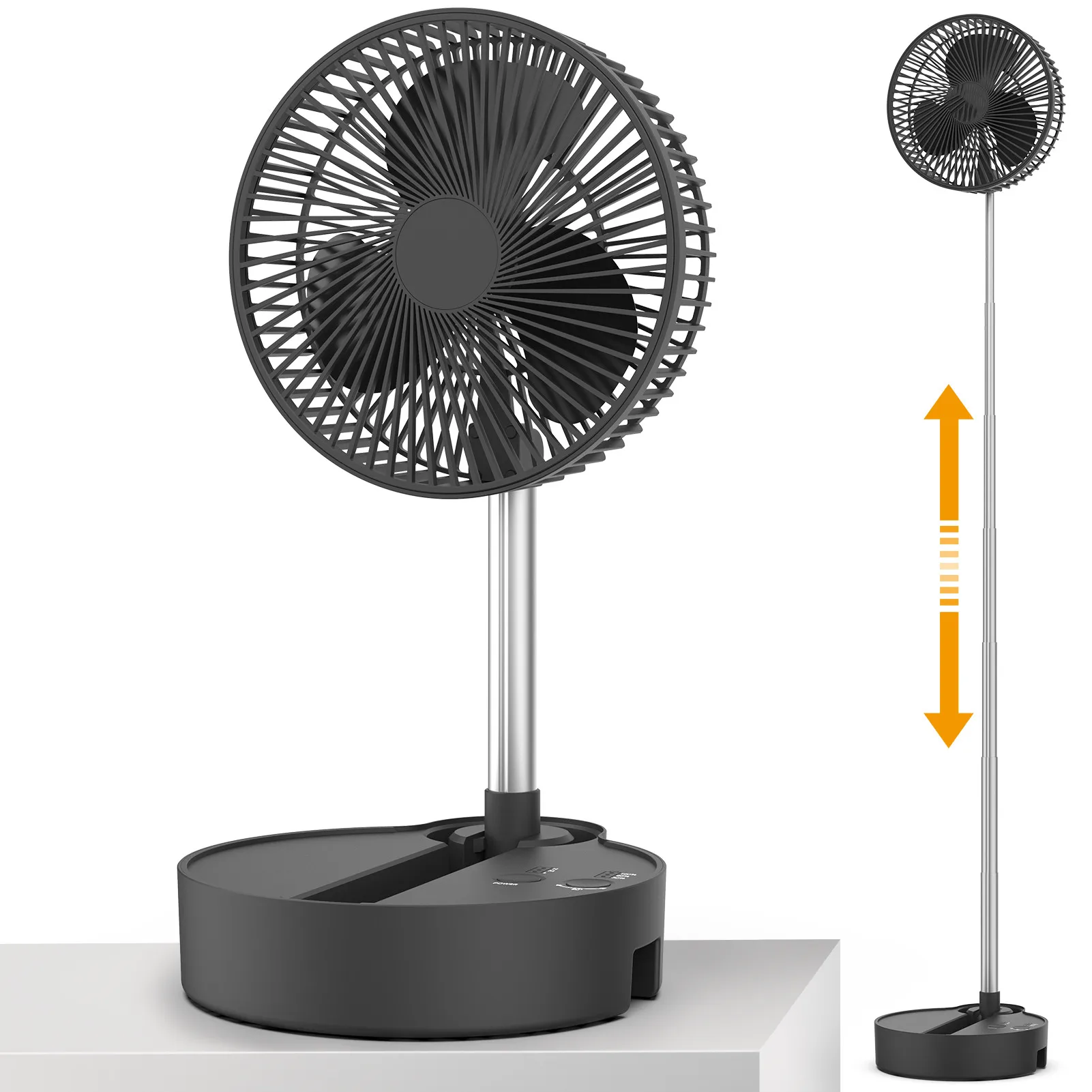 mini usb rechargeable foldable stand fan with auto-shake and handheld pedestal home appliances fan for outdoor