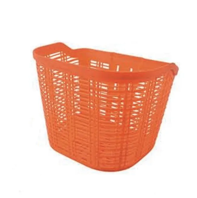 red color big size bike front basket plastic bicycle basket