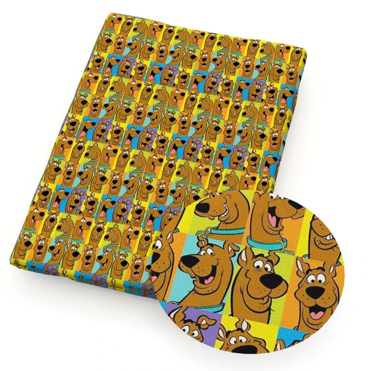 Cartoon Dog Character Printed 100% Pure Cotton Fabric 50x145cm for Tissue Sewing Quilting Fabric Needlework Material DIY 48373