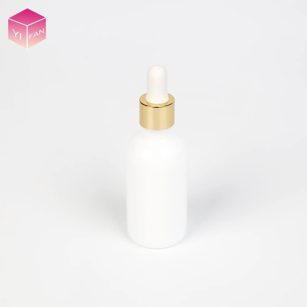 LANJING China Supplier 10ml 15ml 30ml 50ml 100ml porcelain opal White Essential Oil Glass Dropper Bottle