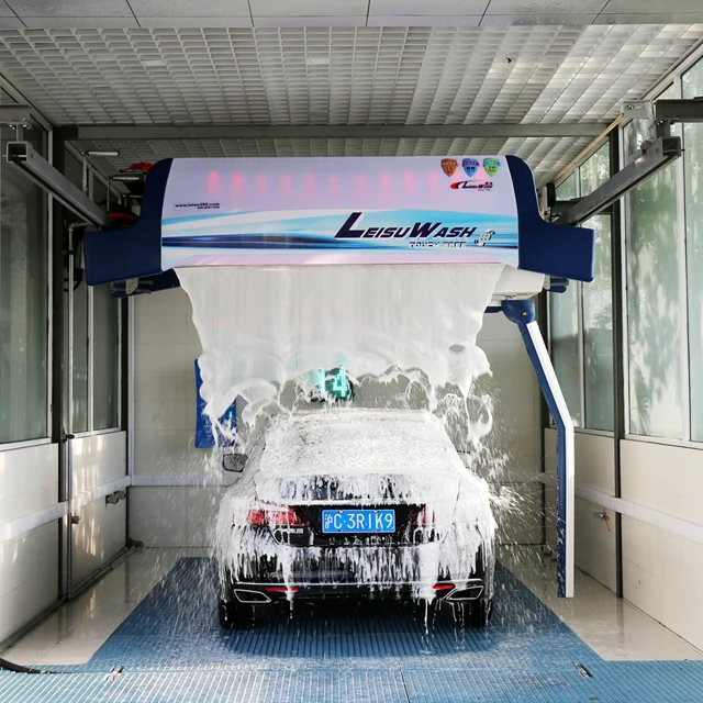 PLC Leisu 360 intelligent computer water wax technology automatic high pressure car wash machine/equipment with German brand