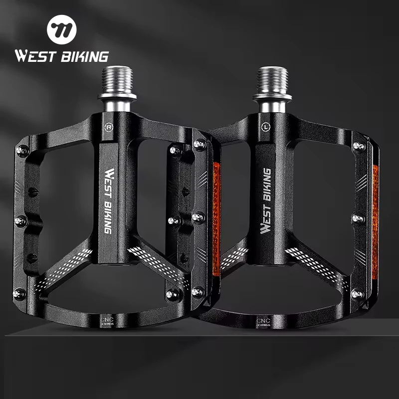 WEST BIKING Bicycle Pedal Sealed 3Bearing Aluminum Alloy Lightweight Road Bike MTB Pedal Bike Cycling Non-slip Pedals