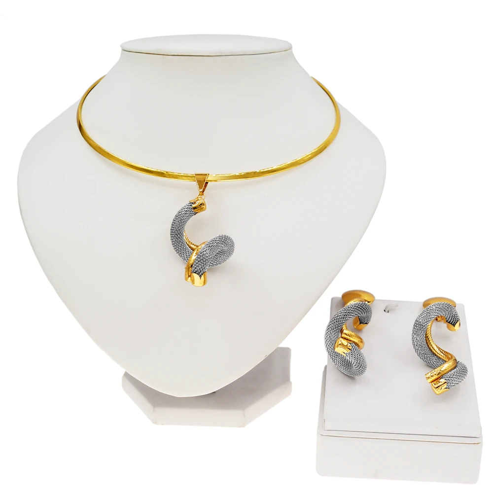 Zhuerrui Fashion Necklace African Custume Jewelry Sets New Design 24k Italian Gold Plated Women Jewelry Set N220007