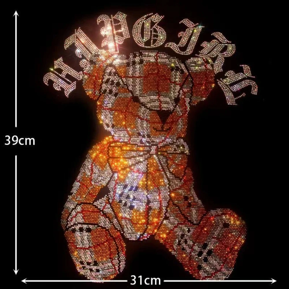 Factory Wholesale Hot fix Rhinestone Transfer Colorful Bling Rhinestone Designs Custom Rhinestone Motif Transfer For Shirt