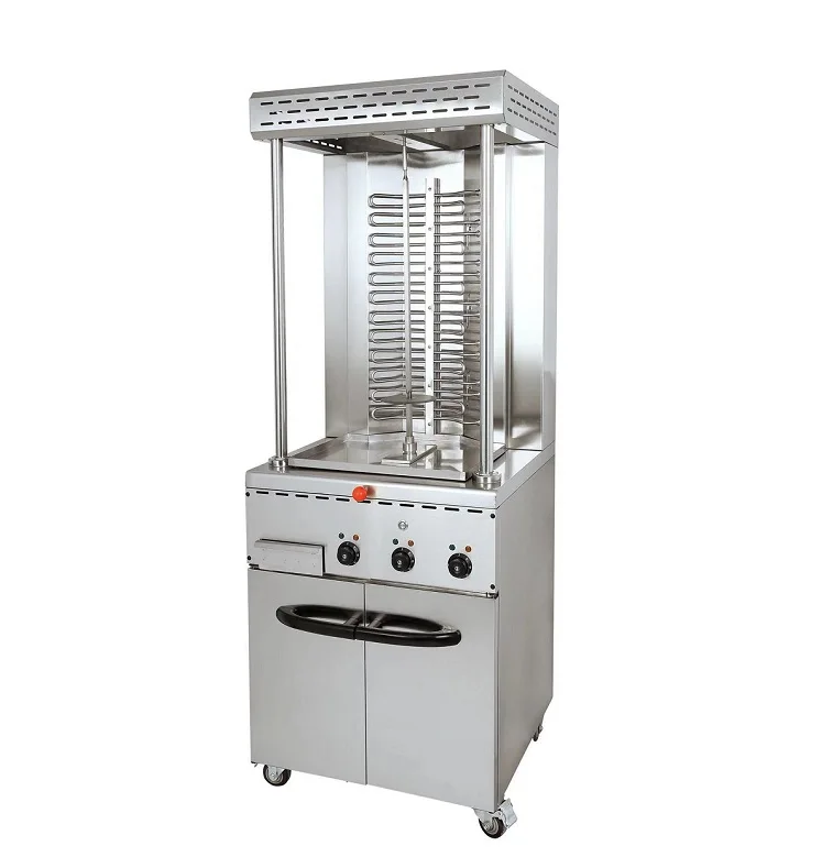 8kw Commercial Vertical Electric Single Head Middle East Grill Rotisserie Shawarma Burner Machine Kebab Roaster for Restaurant