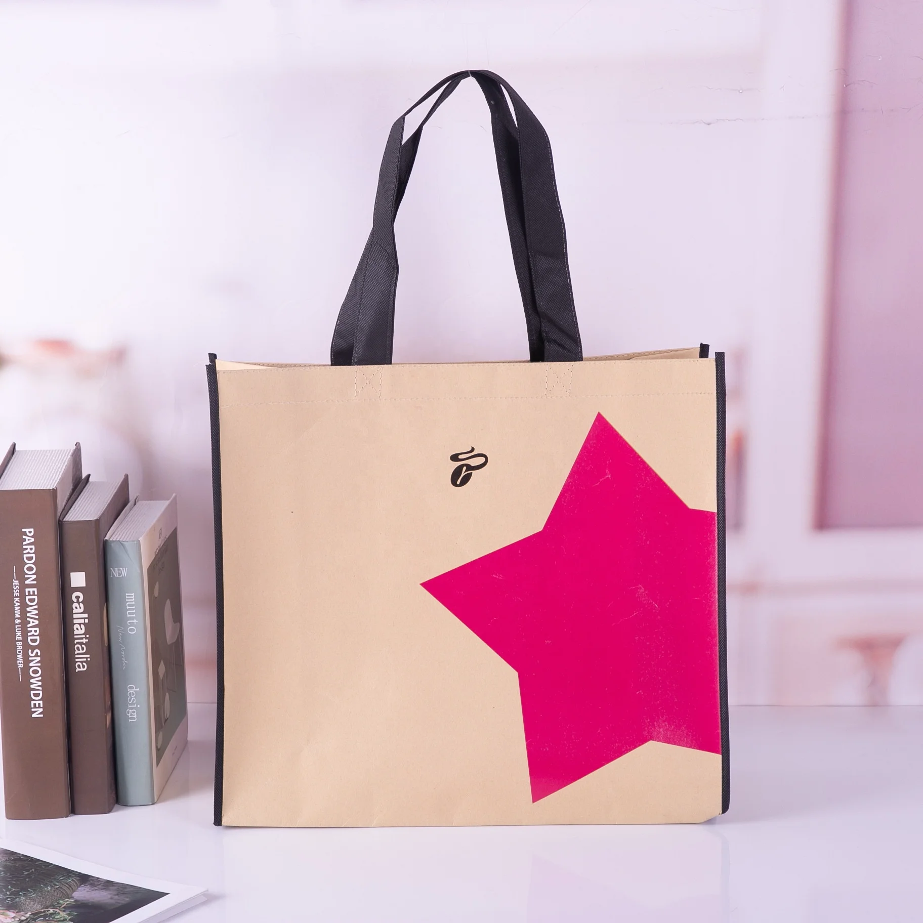 Promotional Print Logo Coated Laminated Customized Biodegradable Eco Sando Custom Polypropylene Spunbond Non Woven Tote Gift Bag