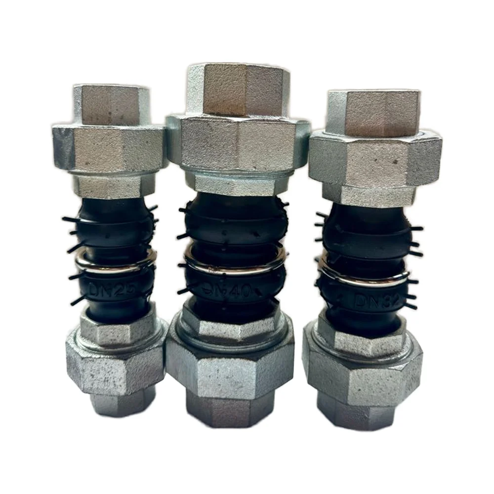 Double Sphere EPDM Rubber Expansion Joints Twin Union with Threads