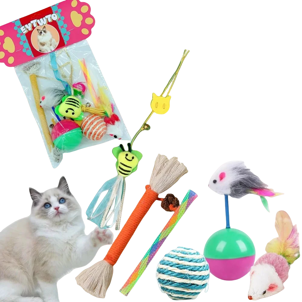 Кошка интерактивная игрушка набор различных игрушек подарочный пакет