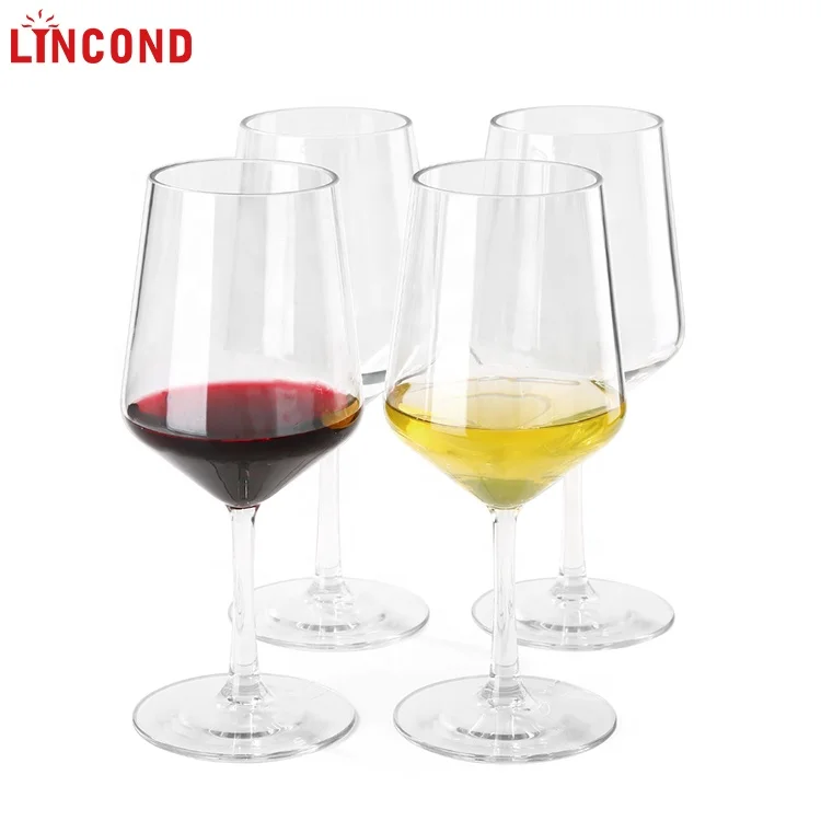 Customized 16 OZ Antique Wine Goblet Fancy Stemmed Wine Glass Reusable Unbreakable Beach Wine Glasses  For Wedding Party