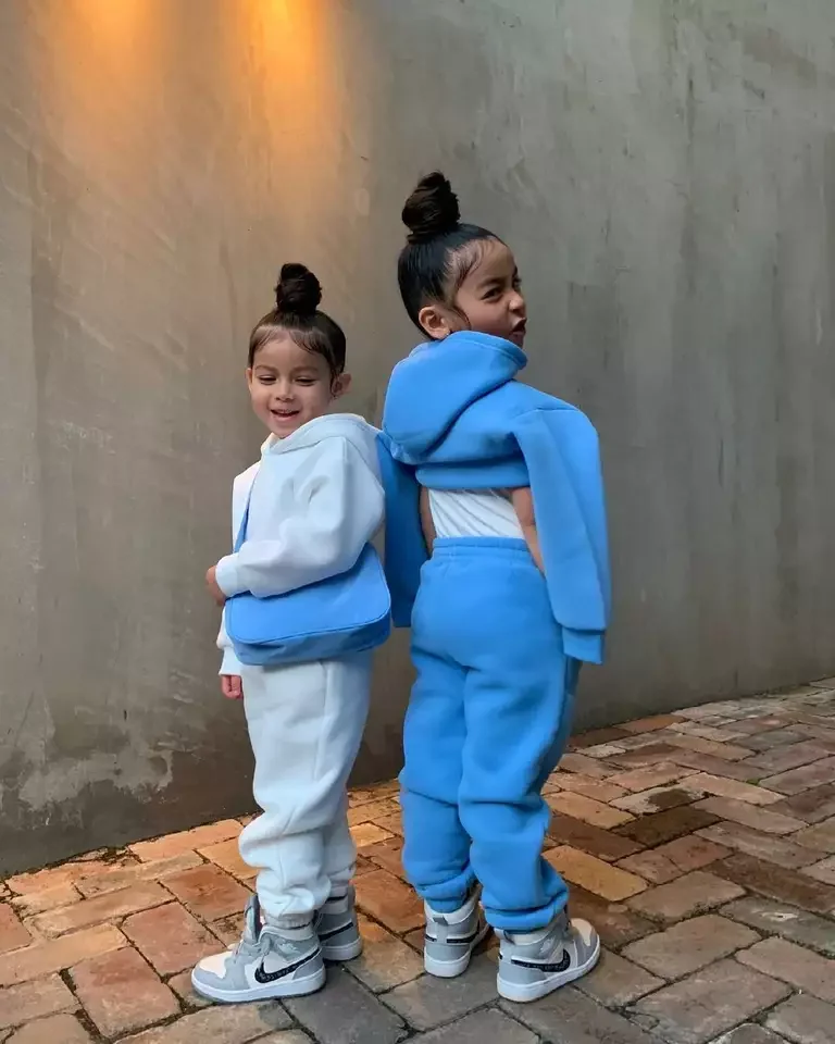 High quality toddler boys two piece hoodies set 2022 winter clothes for kids sweatsuit baby jogger sets