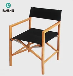 Оптовая продажа, складные тканевые пляжные бамбуковые стулья для режиссера из брезента