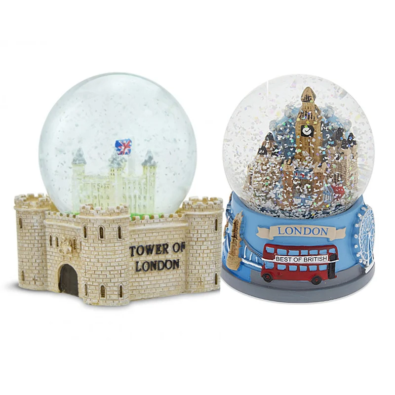 Custom Cheap hand-painted resin tourist souvenir fridge magnet water ball ITALY Pisa Colosseum Venice Rome Landmark Snow Globe