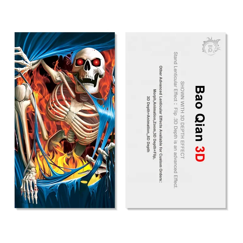 
custom 3D lenticular card 3D flip changing effect lenticular business card 