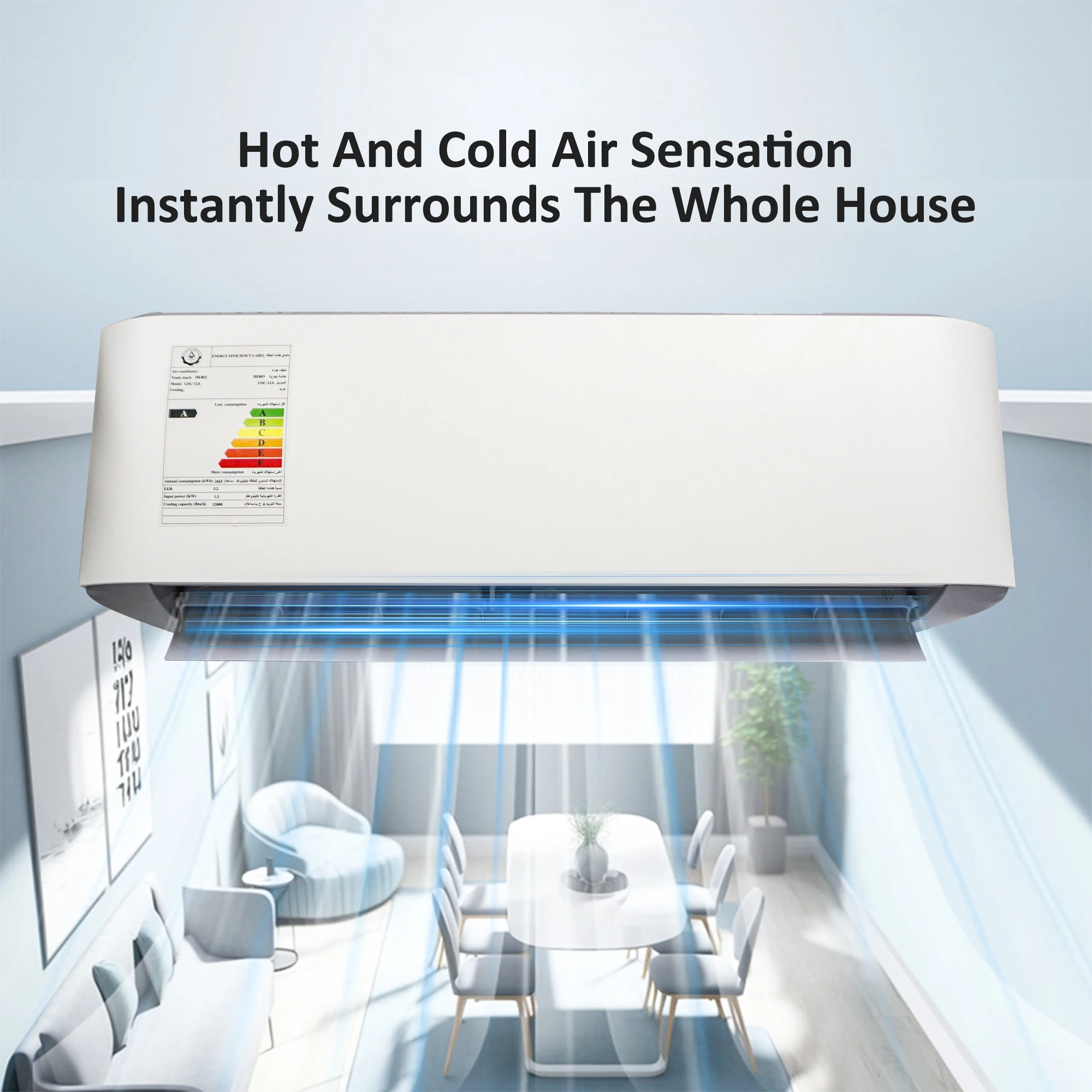 110V 60HZ 12000BTU Tropical Air Conditioner Wall Mounted Refrigeration Air Conditioner South America Air Conditioner