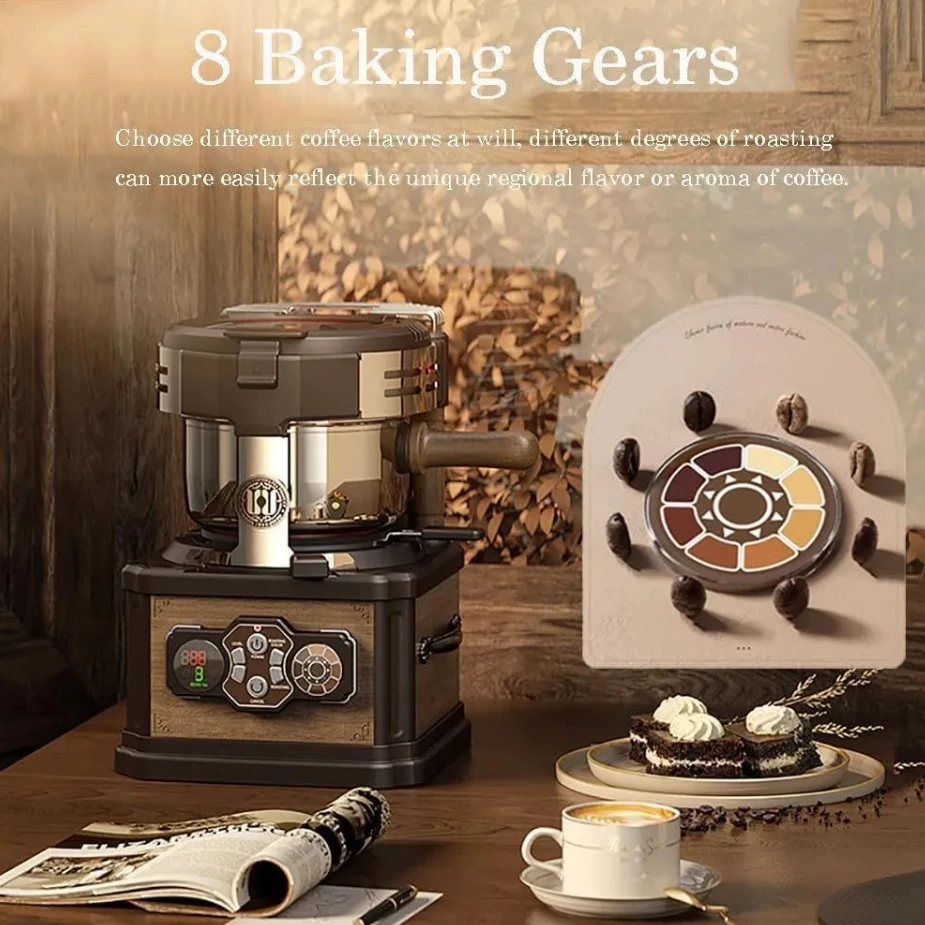 Coffee Roasting Equipment Roaster Machine 200g Automatic Coffee Roaster Machine for Home Use with Smoke Filter&Chaff Collector