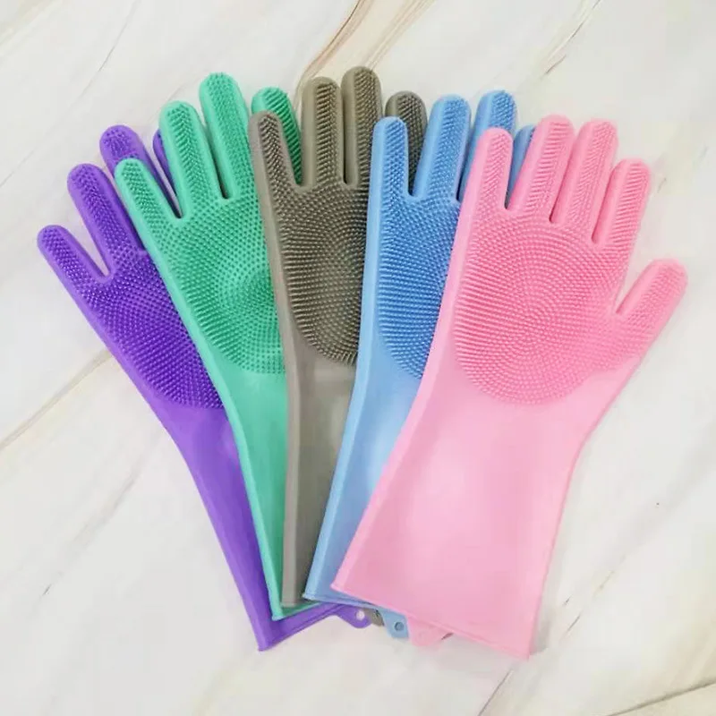 Dishwashing Cleaning Gloves Magic Silicone Rubber Dish Washing Glove for Household