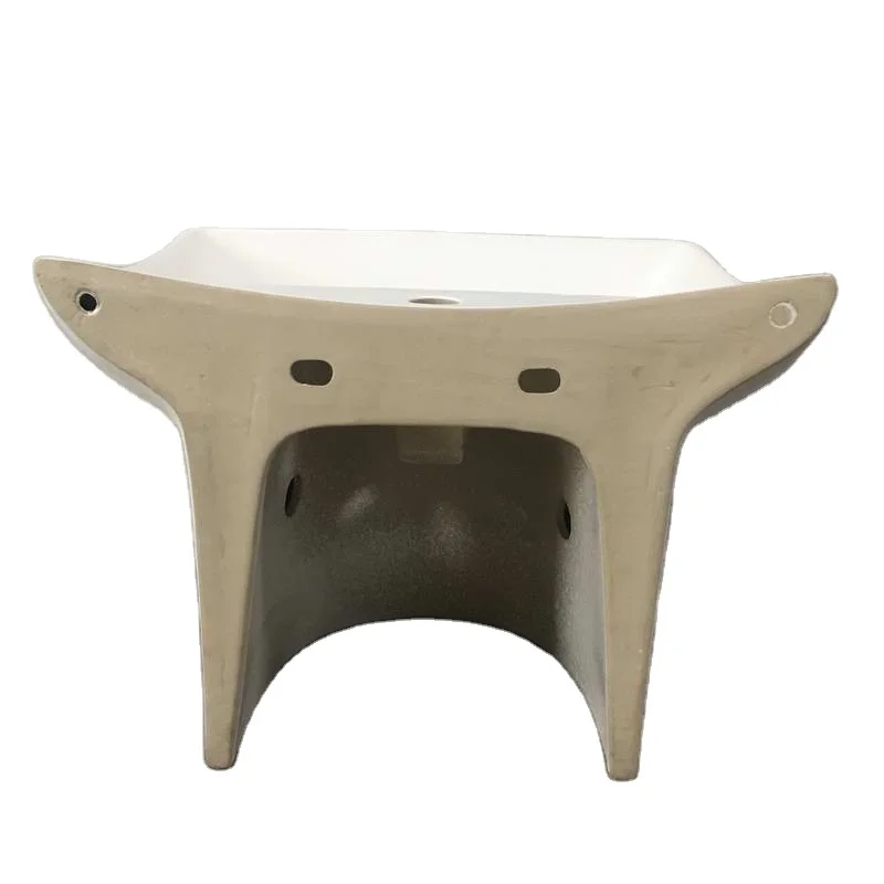 Hot selling short foot bathroom equipment ceramic wall hung  span  fashionable shell shape  basin