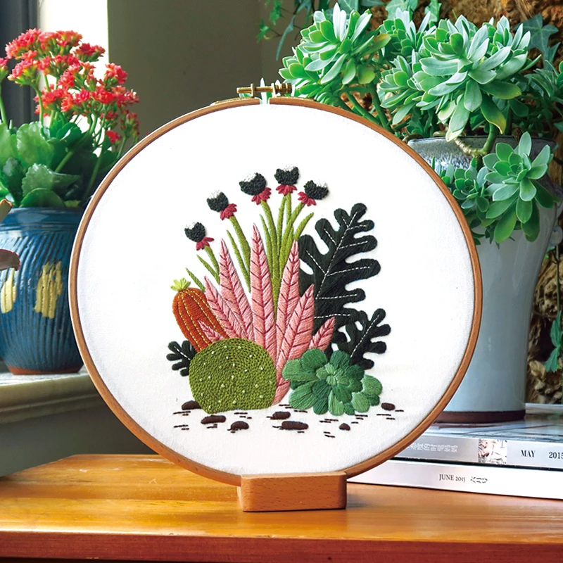 
Wholesale Bouquet Handmade Embroidery Crafts Kits Folk Craft Cross-stitch Patterns DIY Embroidery Kit Beginner 