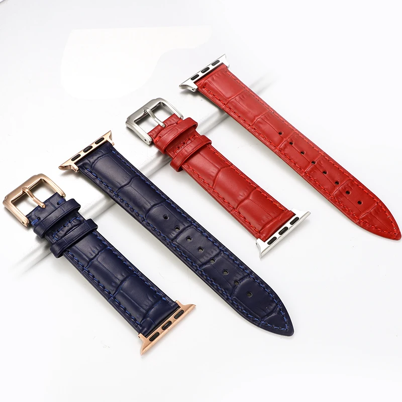 Ремешок для замены iWatch из воловьей кожи: дышащий дизайн с пряжкой